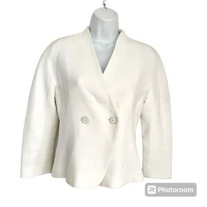 Judith & Charles White Two Button Blazer